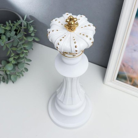 Souvenir Polystone "Chess Figure - King" White with gold 40.5x13x13 cm-1