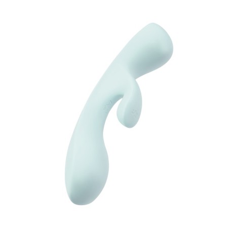Unrealistic vibrator Satiffyer Triple OH, 24 cm, silicone, blue color-12