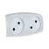 SP-2-W, 2 rosettes, 16 A, without salary, white, white