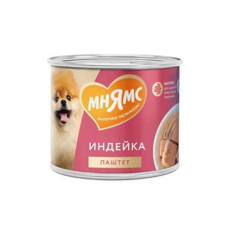 Wet food "Mnyams" "Comfortable digestion" for dogs, turkey paste, 200 g