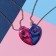 Kulons "Demetrons" Bright hearts, the color is pink blue in silver, 45 cm