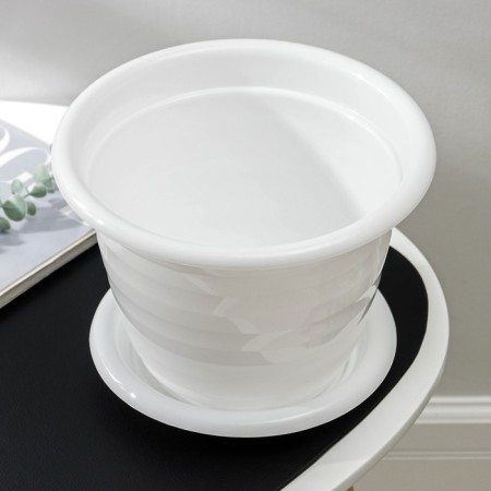 Pot with the pallet "Viola", 5 l, the color is white-2