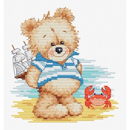 Set for embroidery with the counting cross "Bear at sea"