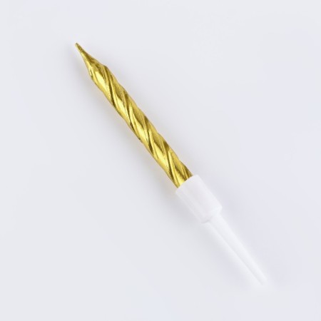 Candles in the cake "Spiral", 10 pcs, medium, 5 cm, gold metallic-7
