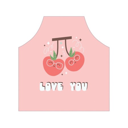 Apron of a kitchen with a photo print "Cherry Love", adjustable, size OS-2