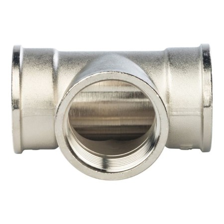 The STOUT SFT -0020-000114, 1 1/4 ", internal/internal thread, nickelled brass-1