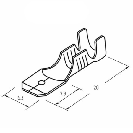 Terminal flat plug 6.3 mm 0.75-1.5 mm² (RP-P 1.5- (6.3) l = 20 mm) rexant-2