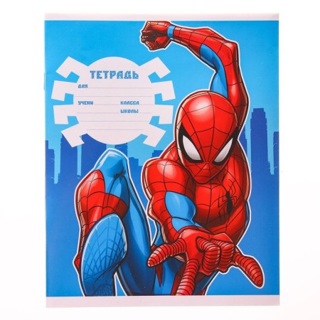 Notebook in a cage 12 sheets, 4 types of mix, cover coated paper, spider-man-4