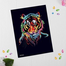 Mosaic with rhinestones 