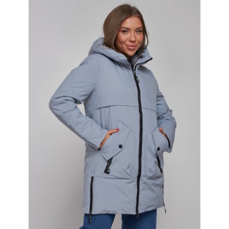 Winter jacket female, size 50, blue color-8
