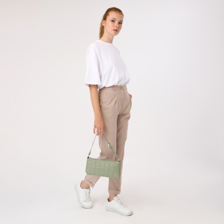 Baget bag with zipper, olive color-5