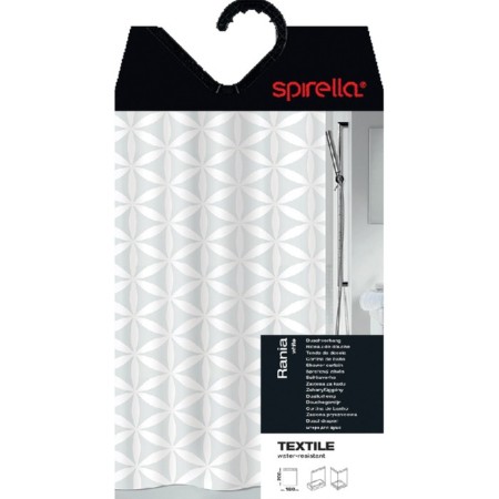 Decorative curtain for the bathroom Rania, 180x200 cm, white color-1