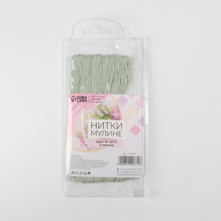 Set of threads Muline No. 3064, 8 ± 1 m, 6 pcs, the color is light gray-3