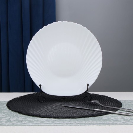 Donest plate Arya Home Shell, 6 pcs, white color-1