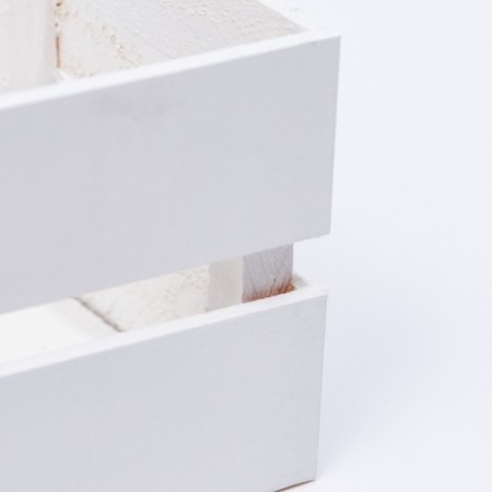 Kashpo wooden, two -strip, white, 24, 5x 11.5 x 9 cm-3