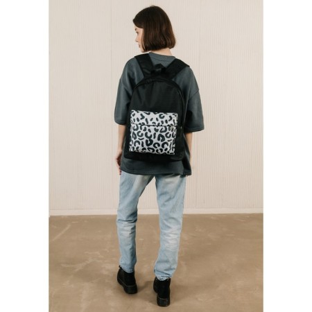 Backpack School Youth "Leopard", 33x13x37, lightning department, n/pocket, black-10
