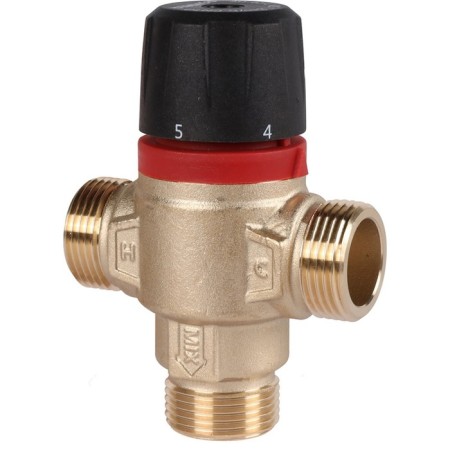 Thermostatic valve Rommer RVM-1121-186520, mixing, 3/4 ", HP, 30-65 ° C, KV 1.8