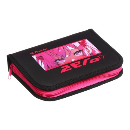 Penal 1 section 140 x 210 x 40 mm, folding pocket and cosmetic bag, fabric, calligrata topontent "Anime eyes"-1