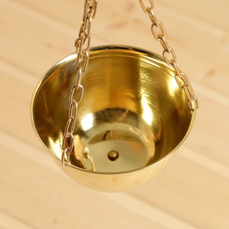 Grass and Himalayan salt bowl suspended with a dispenser d = 12cm, v = 0.4l-1