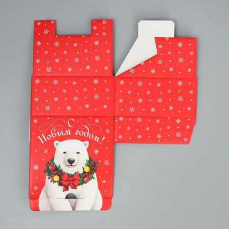 Folding box "New Year's bear", 15 x 15 x 7 cm, New Year-5