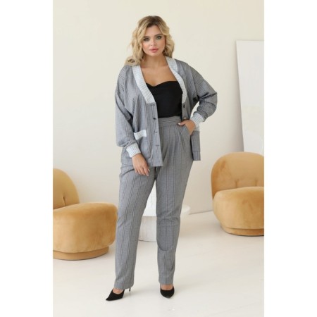 Cardigan female, size 52, gray color-12