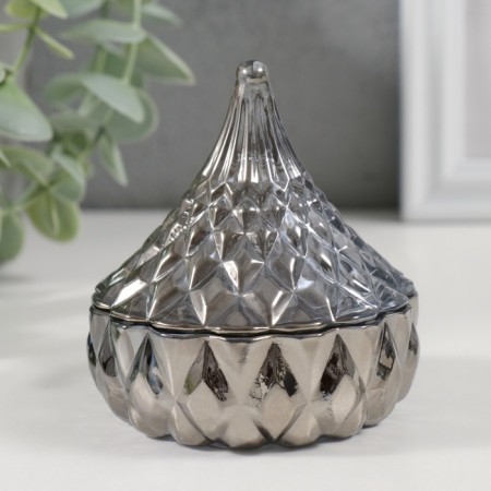 Casket Glass "Onion" gray haze 8x8x8 cm