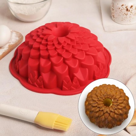 Baking uniform of the “chrysanthemum”, silicone, d = 22 cm, mix color-3