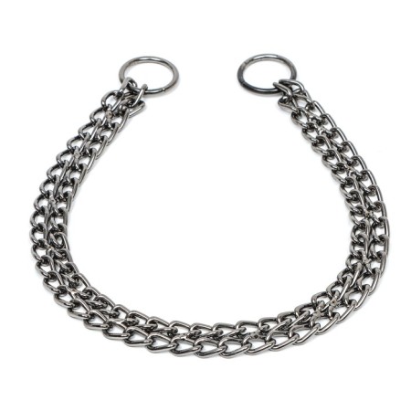 Collar - two -rowing metal nozzle, 45 cm, wire thickness 2 mm, black-1