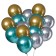 Latex ball 12 "Chrome", metal, set of 5 pcs., Mix color