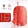 A backpack with a zipper, external pocket, pink color