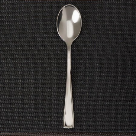 Tablespoon plastic disposable, 17.5 cm, silver color-2