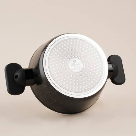 Aluminum pan with anti -stick coating SL Home, D = 20 cm, h = 8.8 cm, induction, black color-4