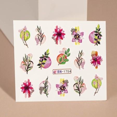 Slider - Nail design "Japanese Sakura", packing 6 pcs, multi -colored