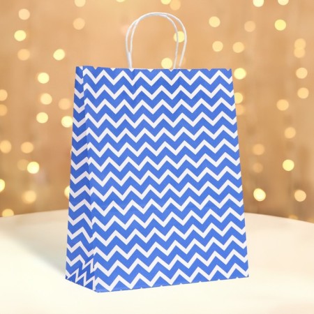 Craft package, blue, "broken lines", 33 x 26 x 12 cm