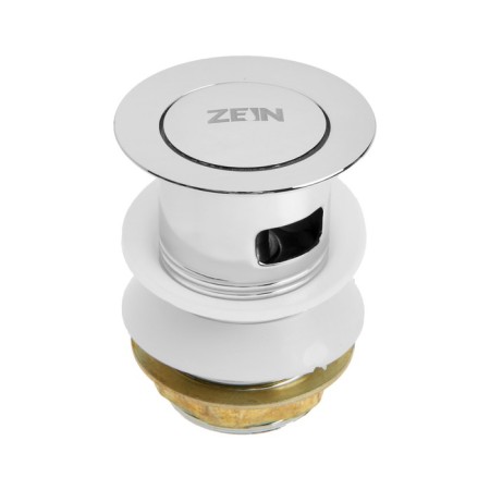 Bottom valve Zein BP1, 1 1/4 ", a small button, with overflow, for a shell, chrome
