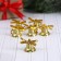 Jewelry decoration "Bells with a bow and snowflakes" (set 12 pcs) 2 cm, gold