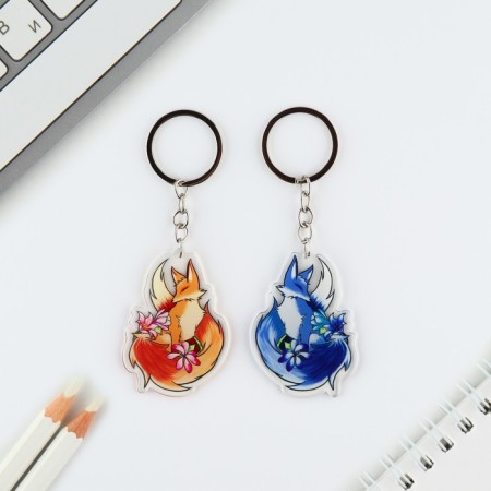 Key keychain 2 pcs "Foxes"-1