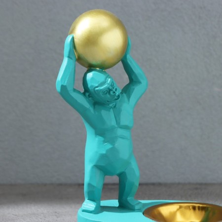Smokeless man "Monkey with a ball standing", turquoise-2