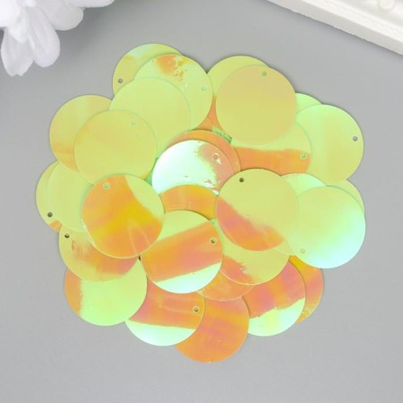 Sequins "circle" light yellow set 30 g d = 2.5 cm-1