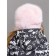 Children's fur cap, size 52, pink color