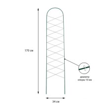 Trellis, 170 × 34 × 1 cm, metal, green, 
