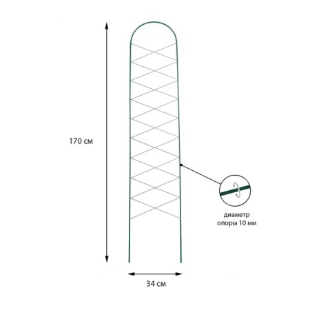 Trellis, 170 × 34 × 1 cm, metal, green, "bobi"