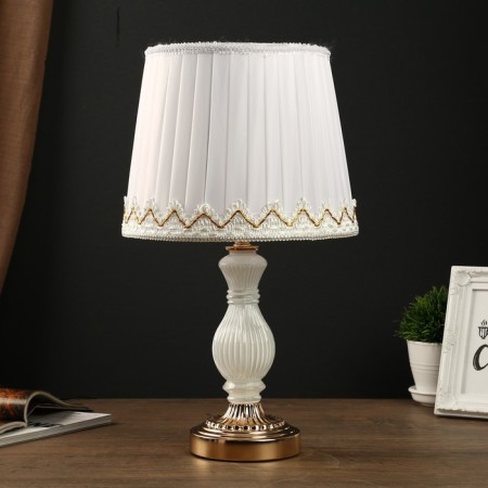 Table lamp "Milan" 1x40W E27 gold-white 24x24x43 cm Risalux