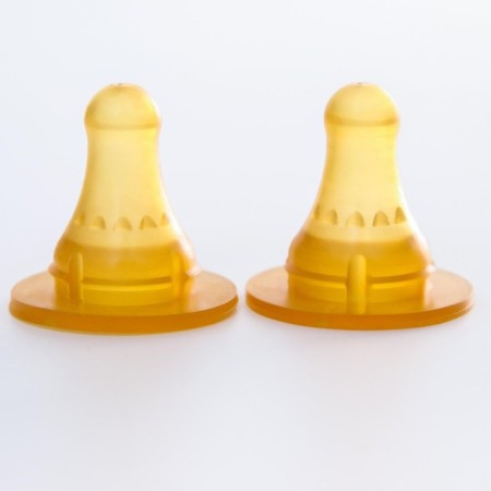A nipple for a bottle, 2pcs, latex, +3 months., Middle stream, classic throat 35mm.-2
