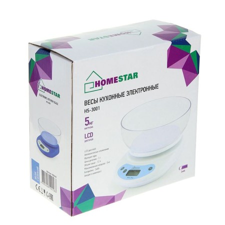 Libra Kitchen Homestar HS-3001, electronic, up to 5 kg, auto shutdown, blue-3