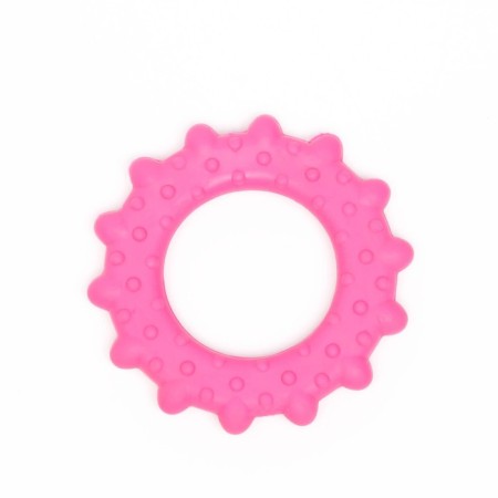 Chewing toy "Ring with spikes", tpr, 8.5 cm, pink-1