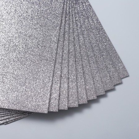 Foamiran glitter 4 Hobby 2 mm, central silver, 20x30 cm-1