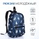 A backpack with a zipper, the color is blue