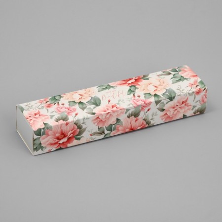 Box for sweets, confectionery packaging, 5 cells, "flowers", 5 x 21 x 3.3 cm