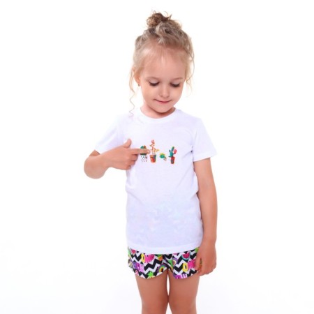 T -shirt for nursery, white color/cacti, height 110 cm
